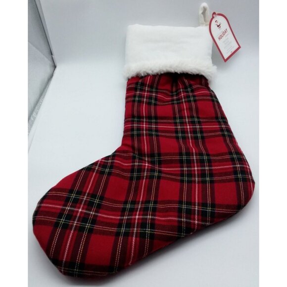 Pottery Barn Kids Colby Tartan Plaid Christmas Stocking Holiday Quilted 20 inch - Picture 7 of 10